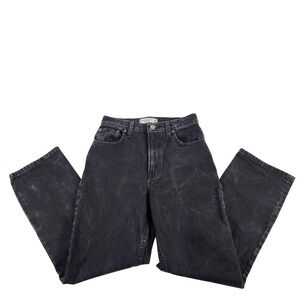 Abercrombie & Fitch Curve Love The 90s Straight Ultra High Rise Black Jeans 24